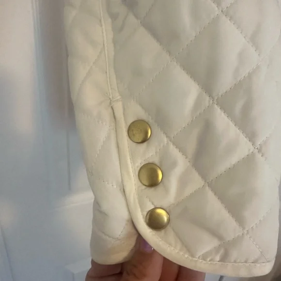 Crown & Ivy Cream Quilted Puffer Jacket with Gold Buttons - Picture 2 of 5